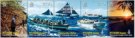 Pitcairn's Longboat History - stamps